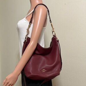 Coach Deep Red Leather Shoulder Bag